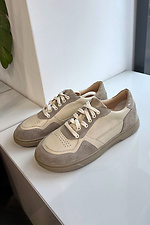 Damen-Sneaker in Cappuccinofarbe mit breiter Spitze 4206201 Foto №5