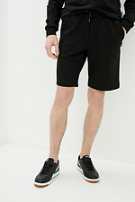Knee-length black summer cotton shorts GEN 8000201 photo №1