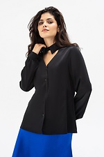 Blouse with stand-up collar in black Garne 3041202 photo №1
