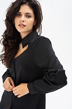 Блуза с воротником-стойка черного цвета Garne 3041202 фото №2