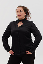 Blouse with stand-up collar in black Garne 3041202 photo №8