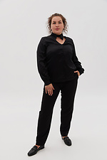 Blouse with stand-up collar in black Garne 3041202 photo №9