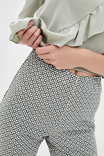High-rise PEPPI cotton trousers in micro-pattern Garne 3038203 photo №4