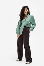 Блуза с воротником-стойка зеленого цвета Garne 3041203 фото №7