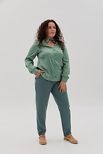 Блуза з коміром-стійка зеленого кольору Garne 3041203 фото №10