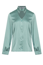 Блуза с воротником-стойка зеленого цвета Garne 3041203 фото №14