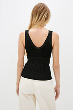 Black elastic knitted top  4009203 photo №2