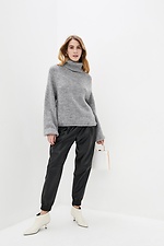 Oversized knitted winter sweater with high collar  4038203 photo №2