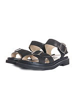 Black leather sandals with large buckle  4205203 photo №2