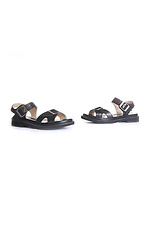 Black leather sandals with large buckle  4205203 photo №3