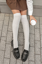 В'язані високі гольфи з шерсті мериноса у візерунок рубчик M-SOCKS 2040204 фото №6