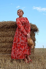 Красное шифоновое удлиненное платье PHILICIA Garne 3041204 фото №6