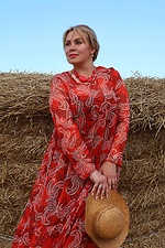 Красное шифоновое удлиненное платье PHILICIA Garne 3041204 фото №8