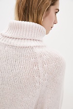 Зимний вязаный свитер оверсайз с высоким воротником 4038204 фото №4