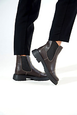 Women's demi-season dark brown chelsea boots 4206204 photo №3