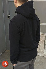 Теплая мужская кофта флиска с капюшоном черного цвета VDLK 8031204 фото №3
