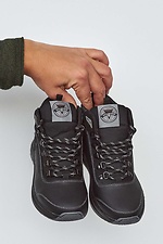 Подростковые зимние ботинки из черной натуральной кожи 8019205 фото №2