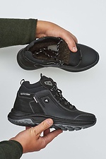 Подростковые зимние ботинки из черной натуральной кожи 8019205 фото №3