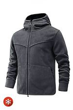 Warm men's fleece jacket with gray hood VDLK 8031205 photo №1