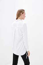 Белая рубашка ELIYA с длинными рукавами и затяжками по бокам Garne 3038206 фото №4