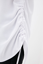 ELIYA biała koszula z długimi rękawami i ściągaczami po bokach Garne 3038206 zdjęcie №5