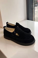 Schwarze Wildlederschuhe für Damen  4206206 Foto №6