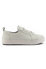 Women's gray leather sneakers  8018206 photo №3