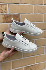Women's gray leather sneakers  8018206 photo №5