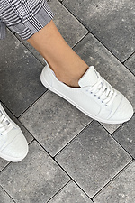 Women's gray leather sneakers  8018206 photo №7