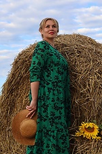 Зеленое удлиненное шифоновое платье PHILICIA Garne 3041207 фото №2