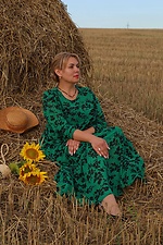 Зеленое удлиненное шифоновое платье PHILICIA Garne 3041207 фото №4
