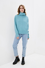 Warm knitted oversized sweater with a high collar  4038207 photo №2
