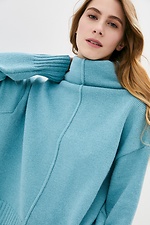 Warm knitted oversized sweater with a high collar  4038207 photo №4