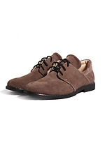 Замшевые туфли коричневого цвета со шнурками  4205207 фото №2