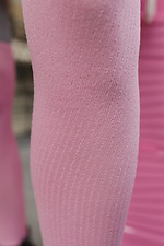 Розовые плотные чулки с широкими серыми манжетами M-SOCKS 2040208 фото №4