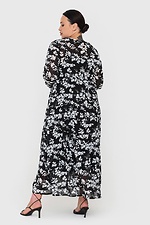 Czarna długa szyfonowa sukienka w kwiaty PHILICIA Garne 3041208 zdjęcie №4