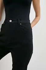 Czarne proste dżinsy z wysokim stanem  4009208 zdjęcie №4