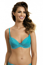 Blue lace bra with underwired foam cups Kinga 4024208 photo №1