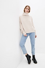 Warm knitted oversized sweater with a high collar  4038208 photo №2