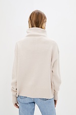Теплый вязаный свитер оверсайз с высоким воротником  4038208 фото №3