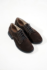 Women's chocolate colored lace-up shoes 4206208 photo №1
