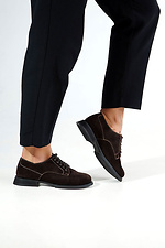 Women's chocolate colored lace-up shoes 4206208 photo №3