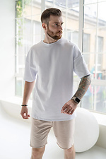 Herren T-Shirt Oversize Baumwolle weiß Teamv 8034209 Foto №3
