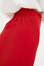 Широкие брюки EVER высокой посадки из костюмки красного цвета Garne 3038210 фото №5