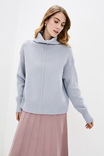 Теплый вязаный свитер оверсайз с высоким воротником 4038210 фото №1