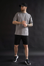 Herren T-Shirt Oversize Baumwolle Grau Teamv 8034210 Foto №3