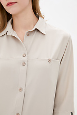 Long THUS viscose shirt with slits in beige Garne 3038211 photo №4