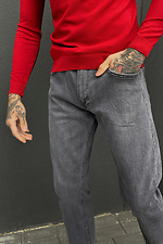 Прямые мужские джинсы серого цвета 4009211 фото №2