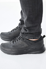 Herren-Ledersneaker Frühling-Herbst schwarz 2505212 Foto №4