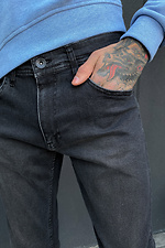 Прямі чоловічі джинси сірого кольору  4009212 фото №3